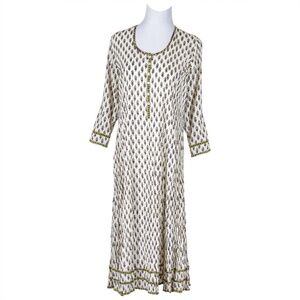 La Chic Boho-Chic Full-Length Dress in Crinkled Cotton